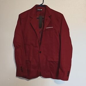 Lars Amadeus NWT sz.M mens maroon blazer sport coat